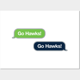 Go Hawks Text Posters and Art